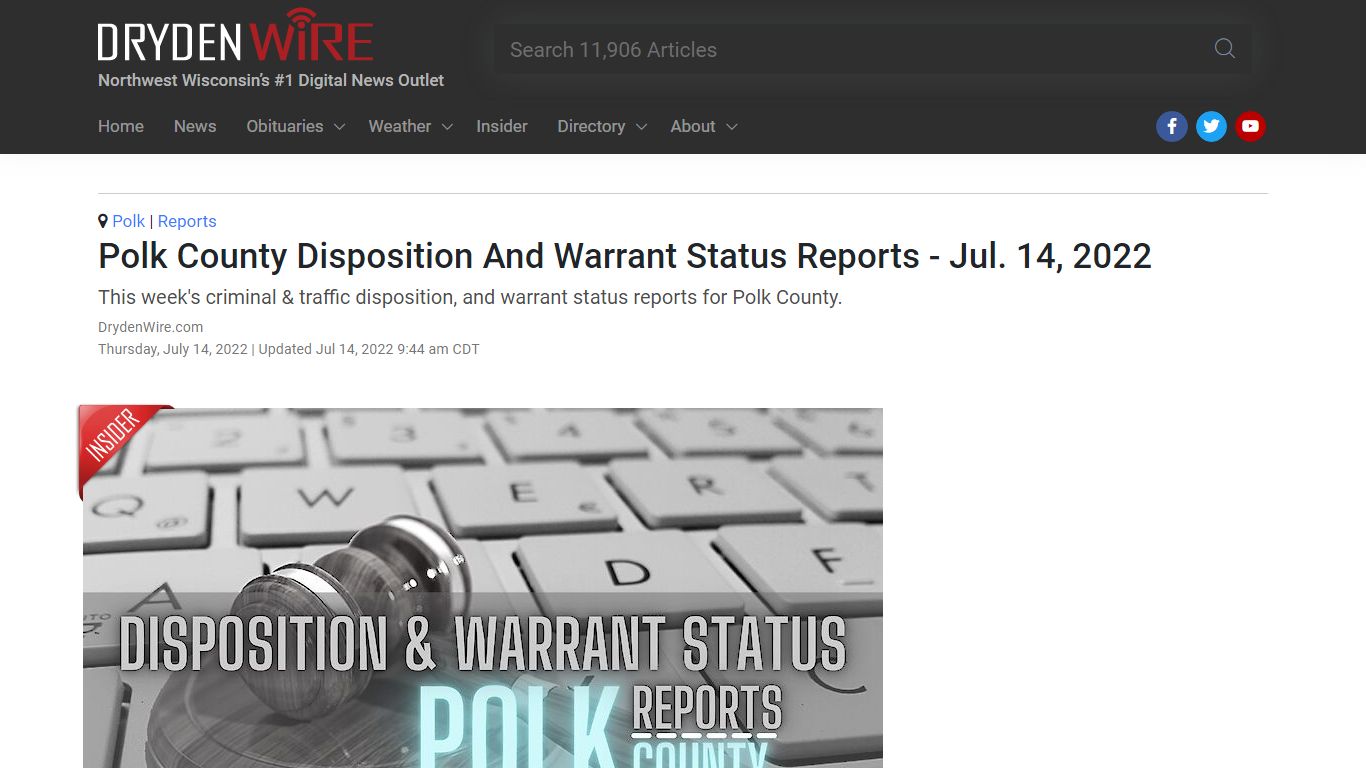 Polk County Disposition And Warrant Status Reports - Jul. 14, 2022 ...
