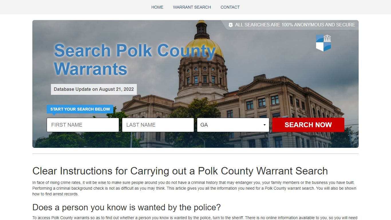 Polk County Warrant Search - Step by Step Guidelines