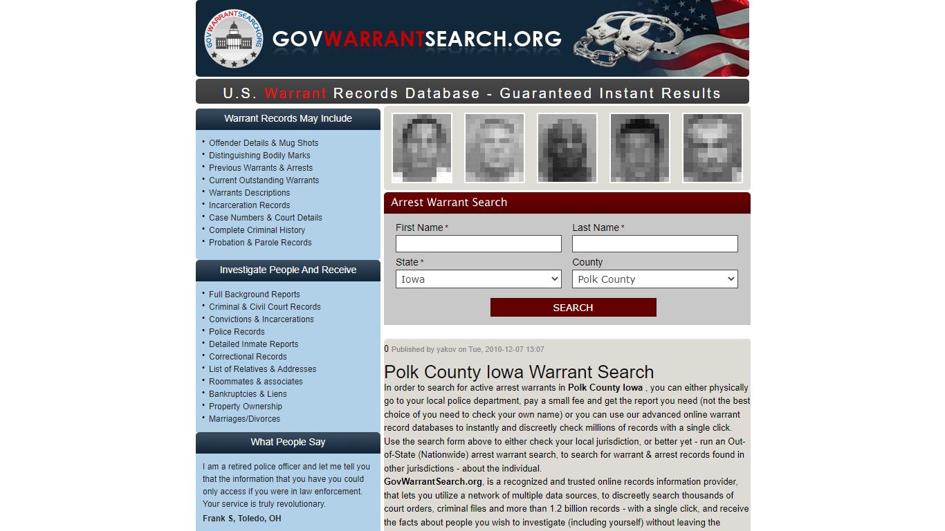 Polk County Iowa | Warrant Search